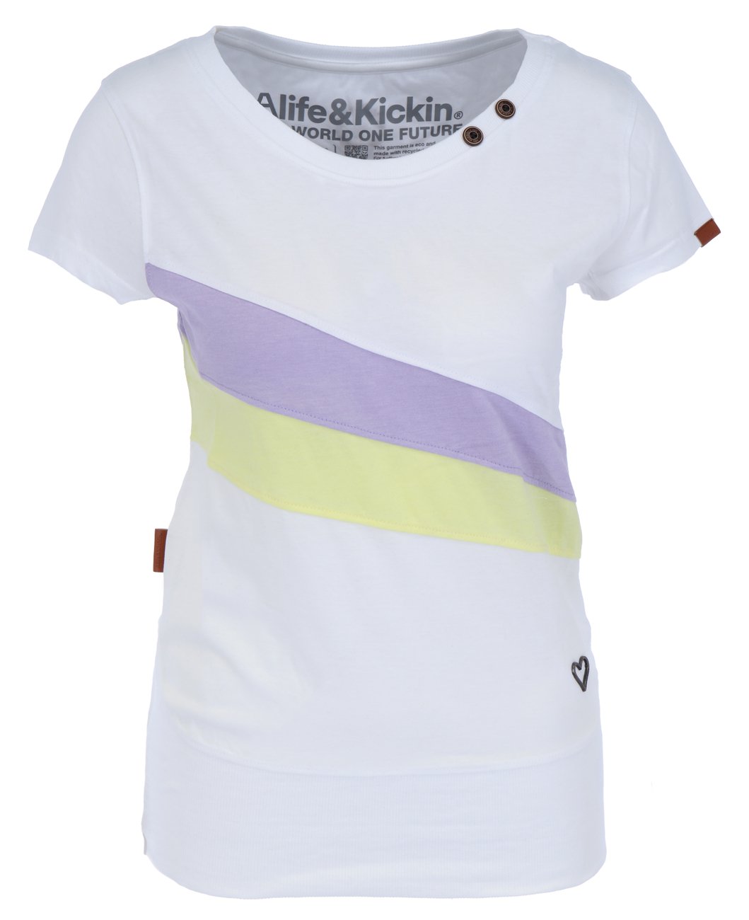 ALIFE AND KICKIN CLEA AK SHIRT Damen T-Shirt Color-Block-Design - ALIFE AND KICKIN - SAGATOO - 4064068199348